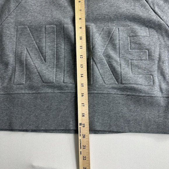 NIKE Cropped Sweatshirt Women's Size Medium Dri-Fit Gray Raised Logo Raglan - Picture 7 of 7
